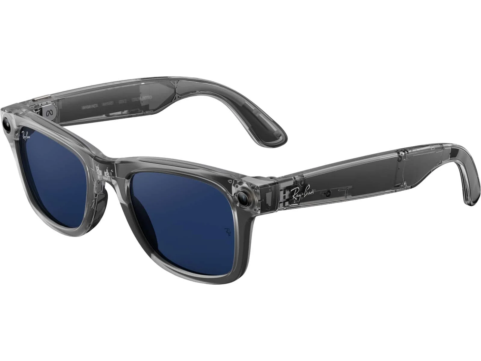 Ray-Ban Meta Wayfarer — Shiny Transparent Grey, Transitions Sapphire