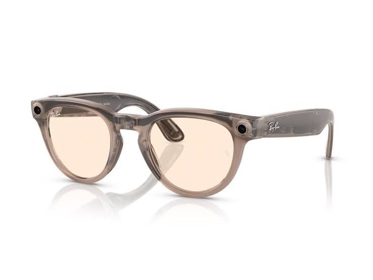 Ray-Ban Meta Headliner — Shiny Warm Stone, Clear/Saffron Yellow Transitions
