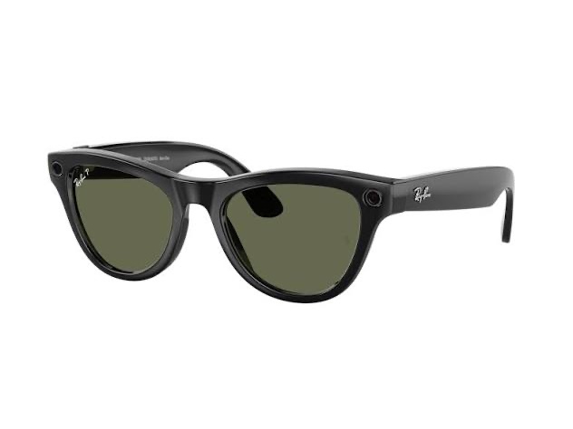 Ray-Ban Meta Skyler — Shiny Black, 15 Green Polarised