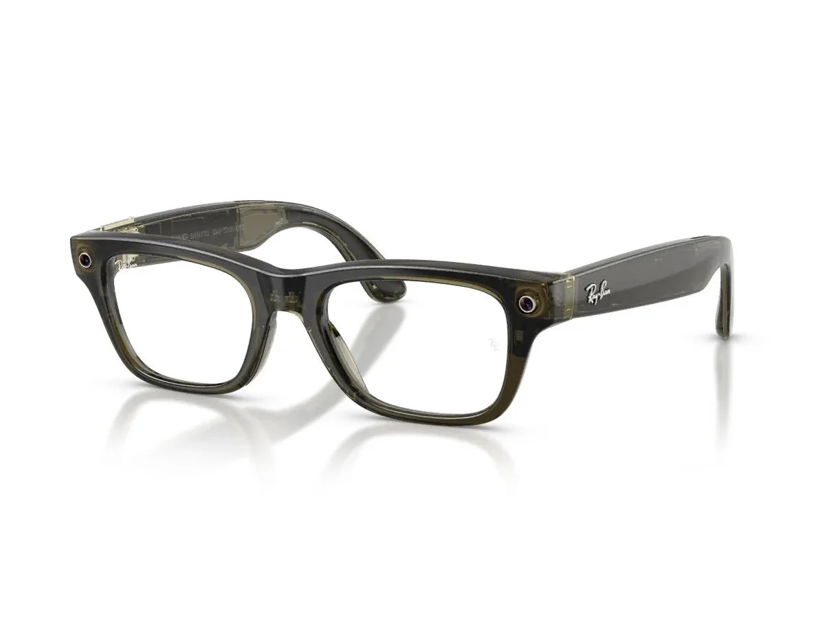 Meta Blayzer Large — Shiny Transparent Dark Olive, Demo Lens