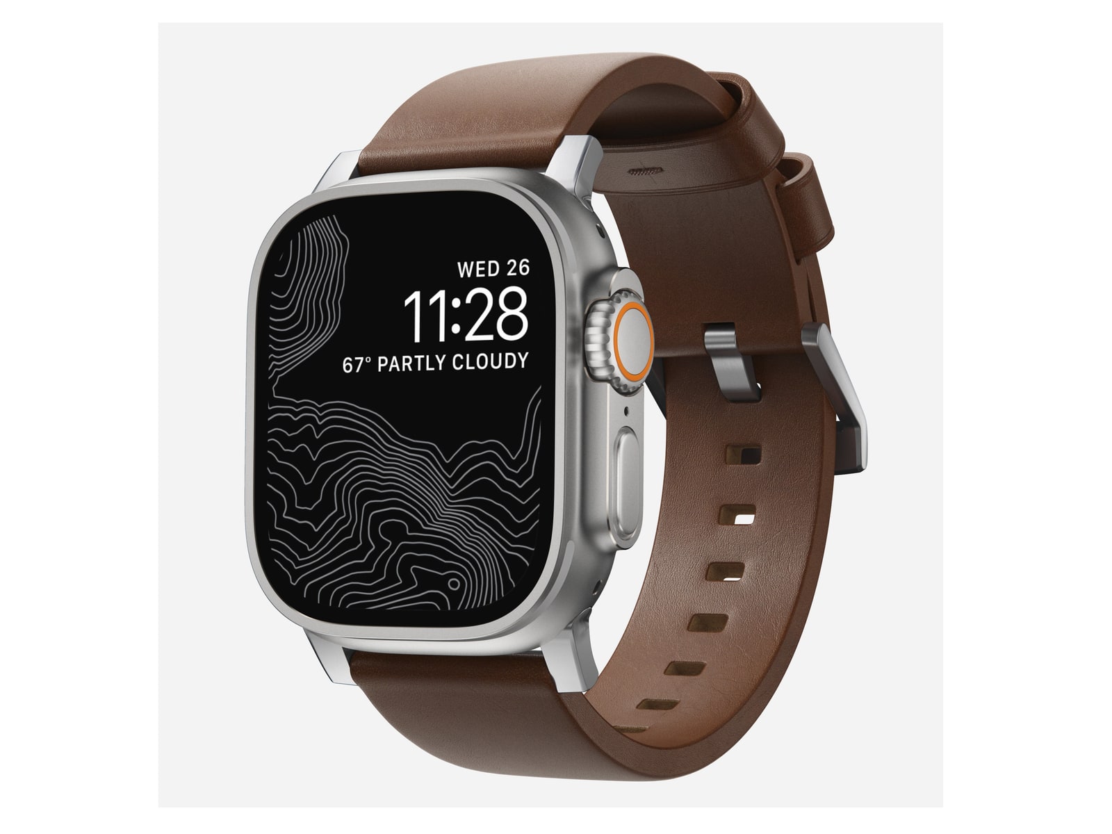 Nomad - Modern Band - 46mm/49mm - Silver Hardware - Brown