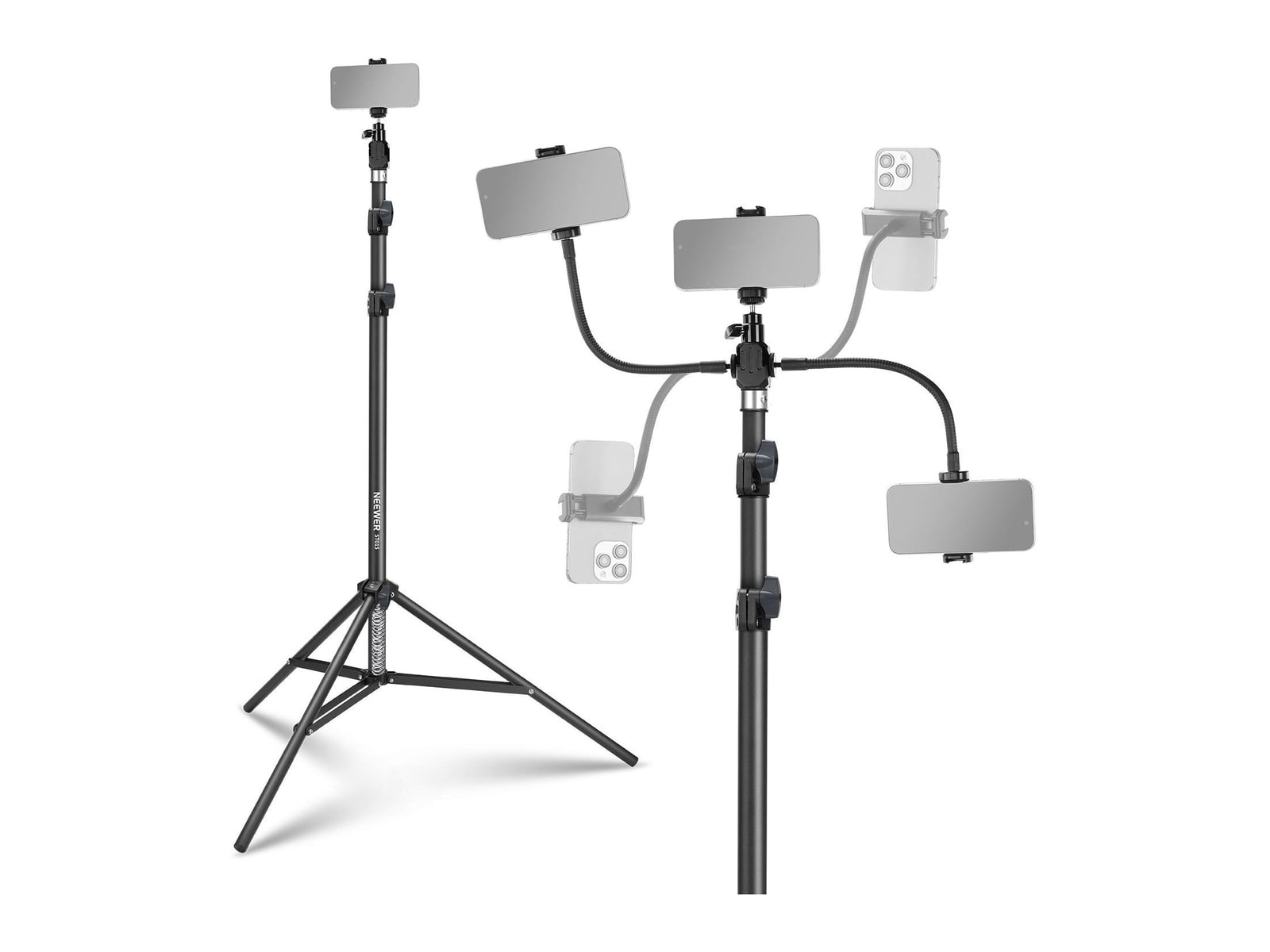 Neewer - BASICS ST015 Phone Tripod Stand with Dual Flexible Arms