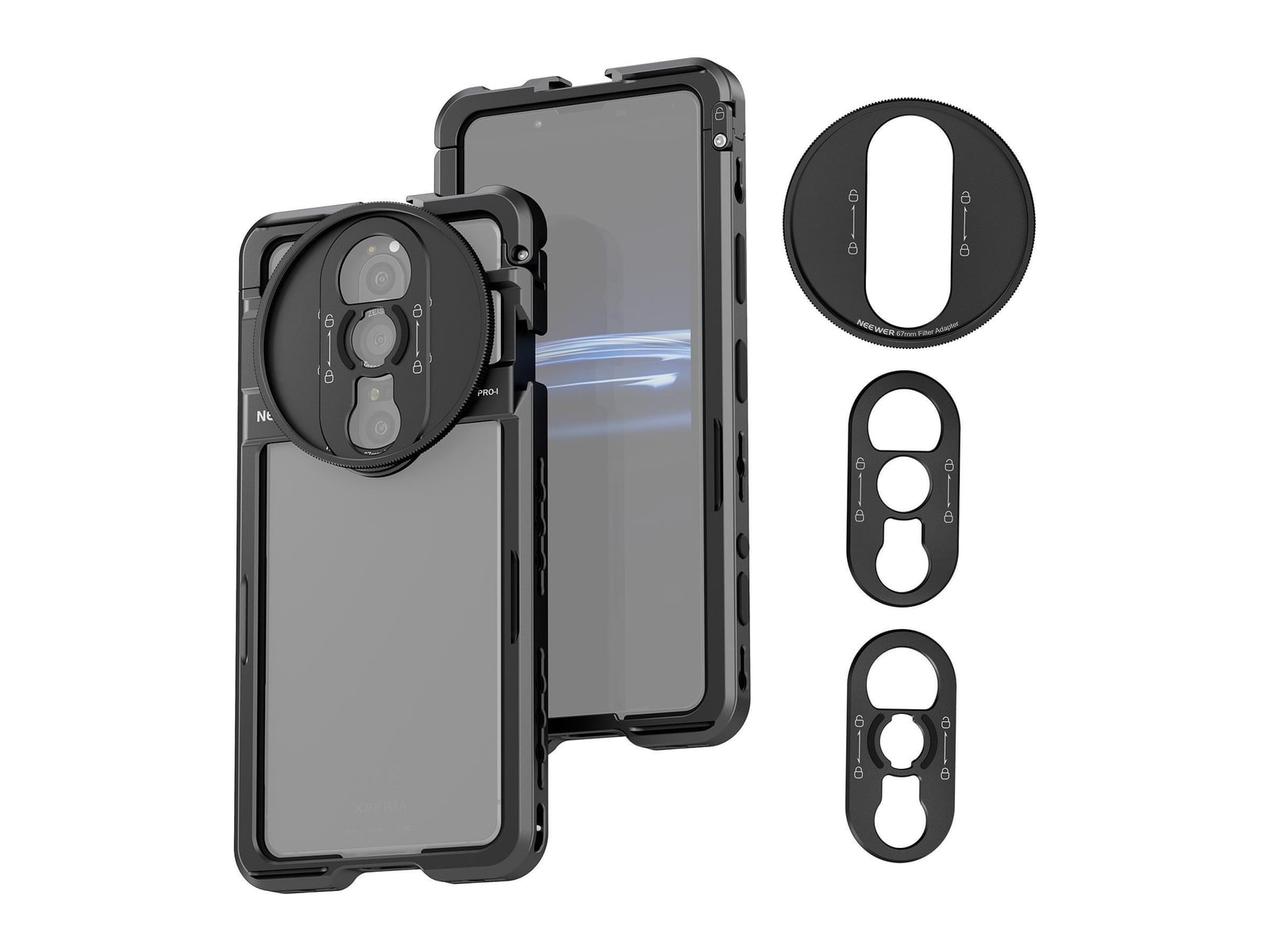 Neewer - PA086/PA087 Phone Cage Compatible with Sony Xperia PRO-I / Xperia 1 V Camera Accessories