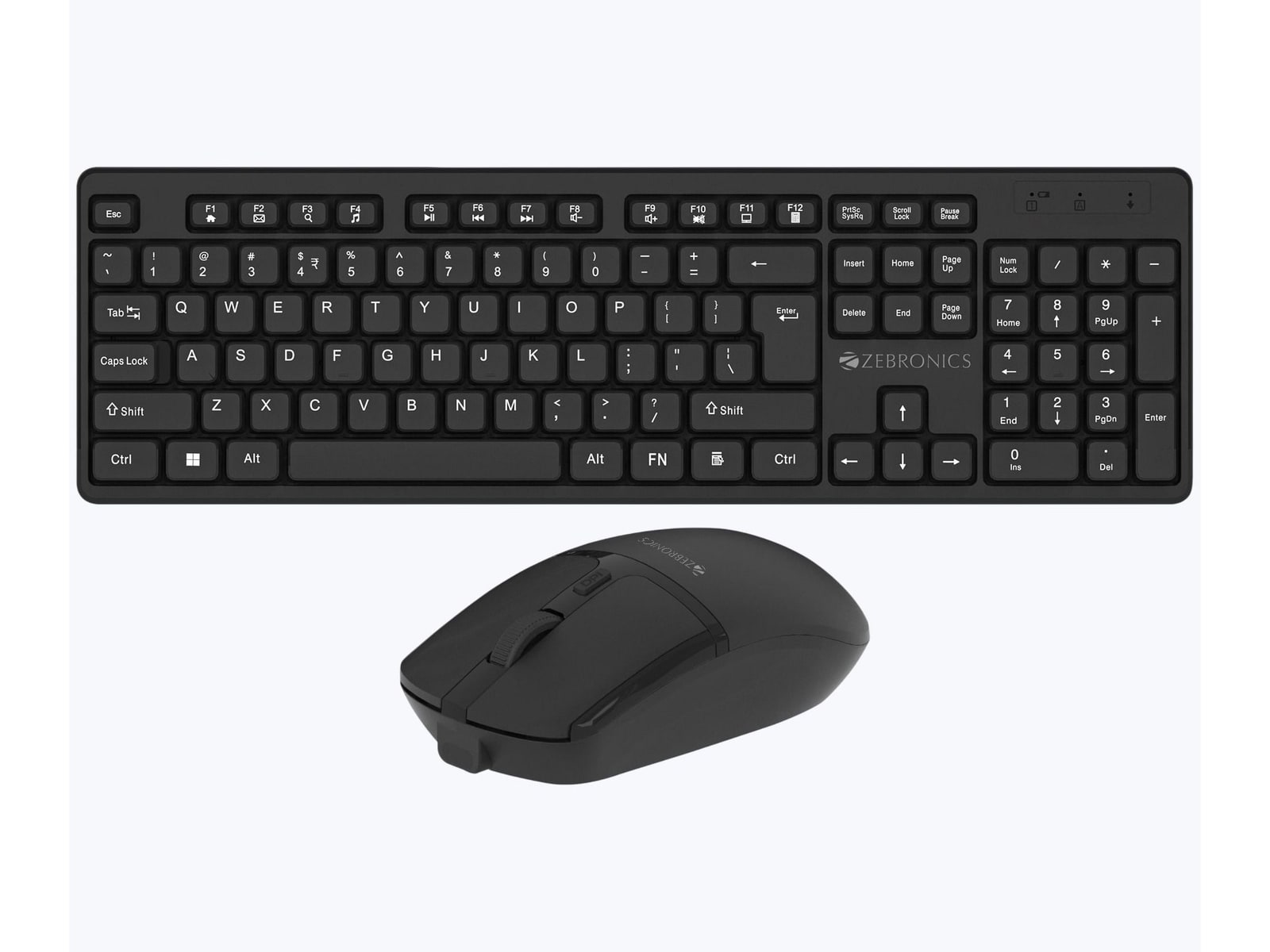 Zebronics - Zeb Companion 120 Combo Wireless Keyboards - Black