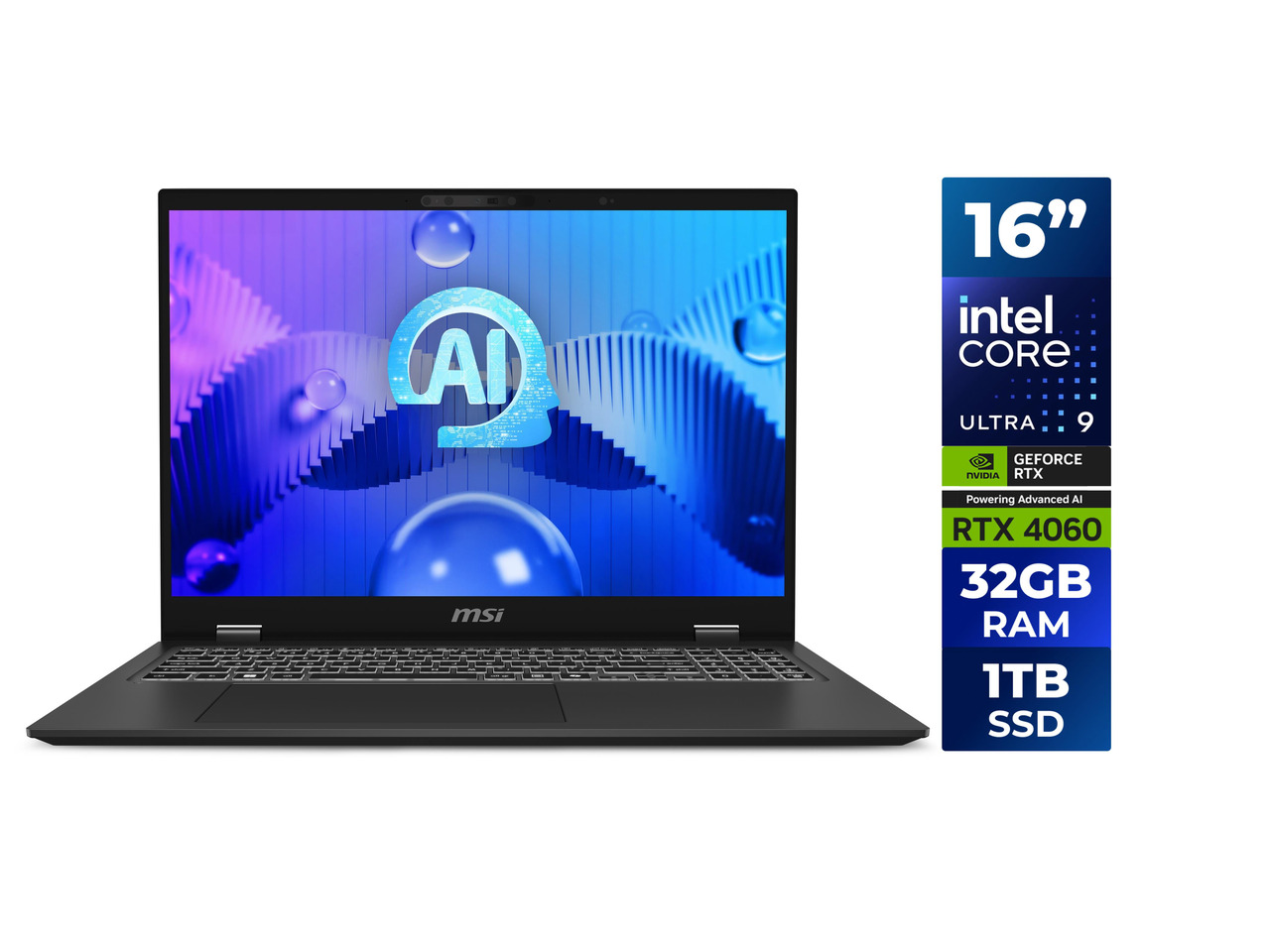 MSI - Prestige 16 AI Studio 16" - Intel Core Ultra 9 185H chip - 32GB Memory - 1TB SSD - Stellar Gray