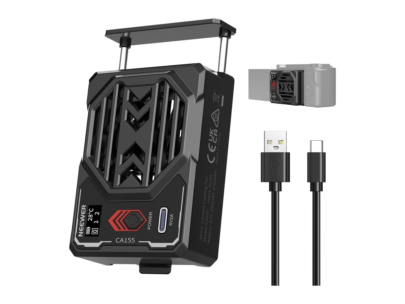 Neewer - BASICS CA155 Camera Cooling Fan with Battery Camera Accessories