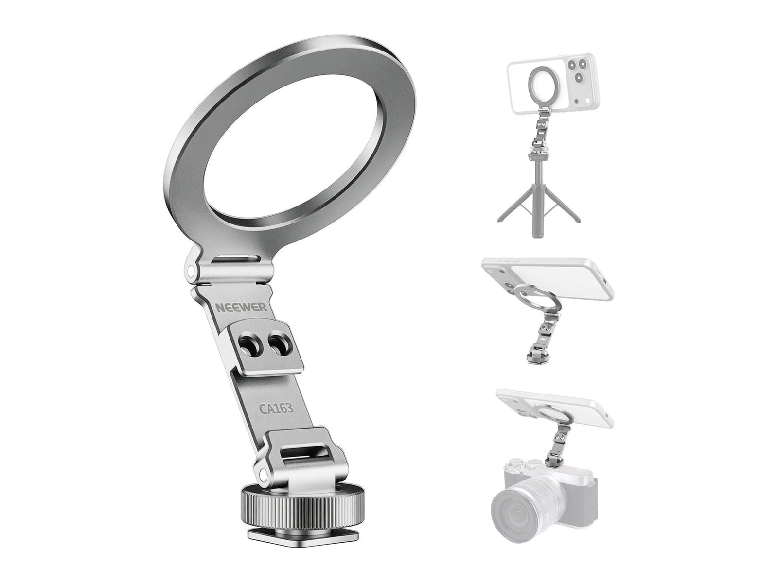 Neewer - CA163 Magnetic Tripod Phone Mount Camera Accessories - Silver
