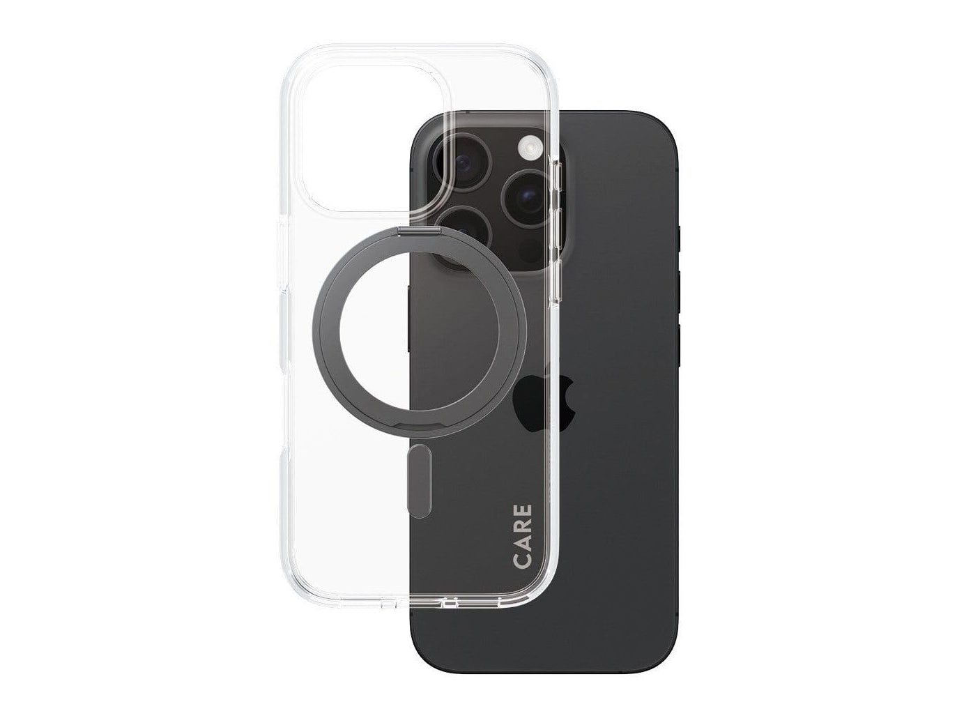 PanzerGlass - CARE Case Transparent w. Black Kickstand & MagSafe iPhone 16 Pro