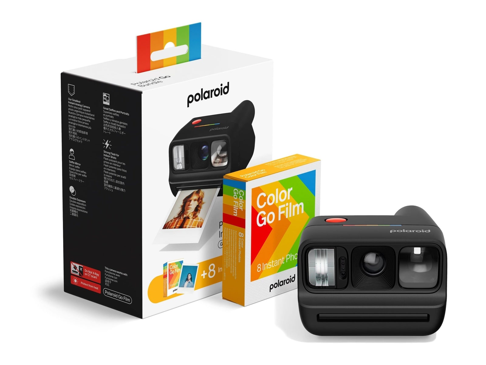 Polaroid - Go Generation 3 + Color Go Film Bundle Instant Cameras Bundle - Graphite