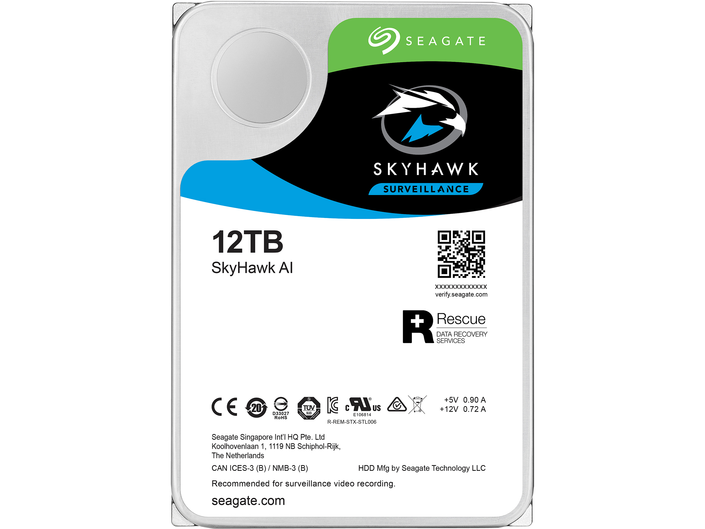 Seagate - SkyHawk AI ST12000VE0008 12TB Storage Drives - SATA 6.0Gb/s
