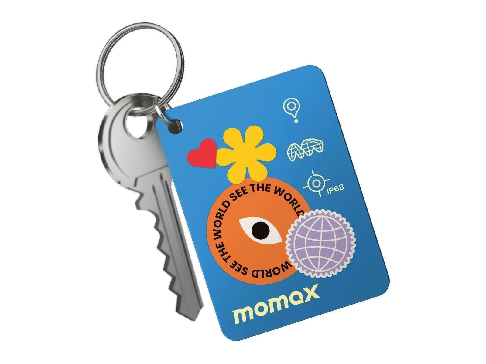 MOMAX - PinCard2 X Mini Rechargeable Find My Locator Bluetooth Trackers - Blue