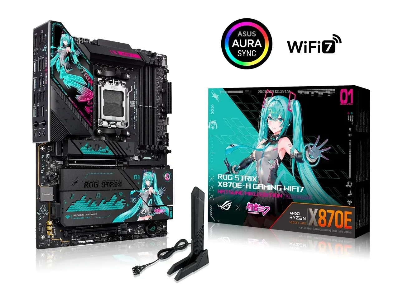 ASUS - ROG Strix X870E-H Gaming WIFI7 Hatsune Miku Edition Motherboards