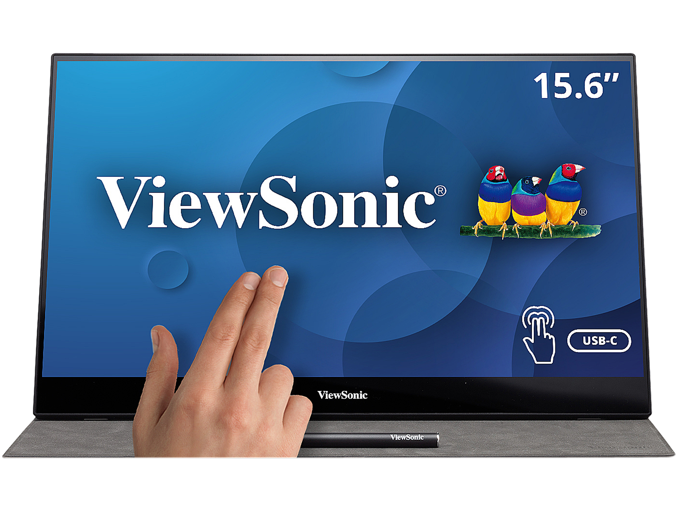 ViewSonic - 15.6" TD1655 FHD 60Hz Portable Monitors - Silver