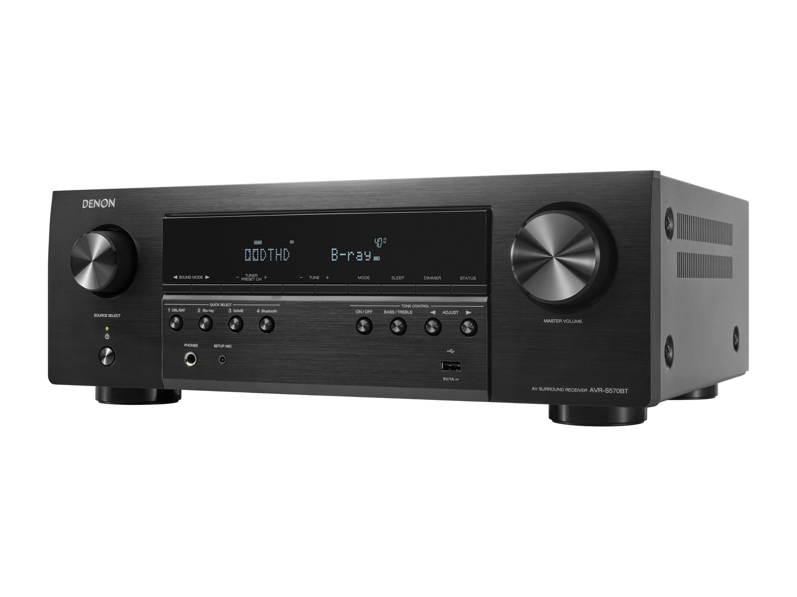 Denon - AVR-S570BT Wireless Receivers & Amplifiers - Black