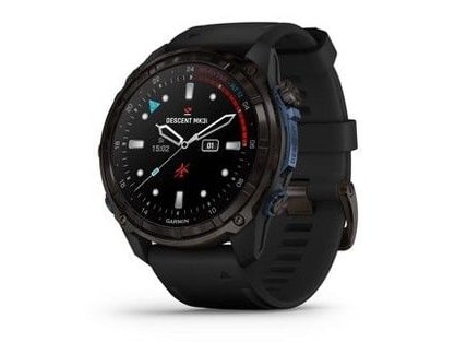 Garmin - Descent Mk3i 51 mm Carbon Gray DLC Titanium with Black Silicone Band Smart Watches - Black