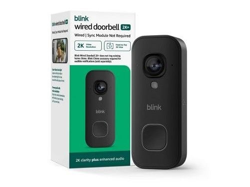 Blink - Wired Doorbell 2K+ Black Video Doorbells