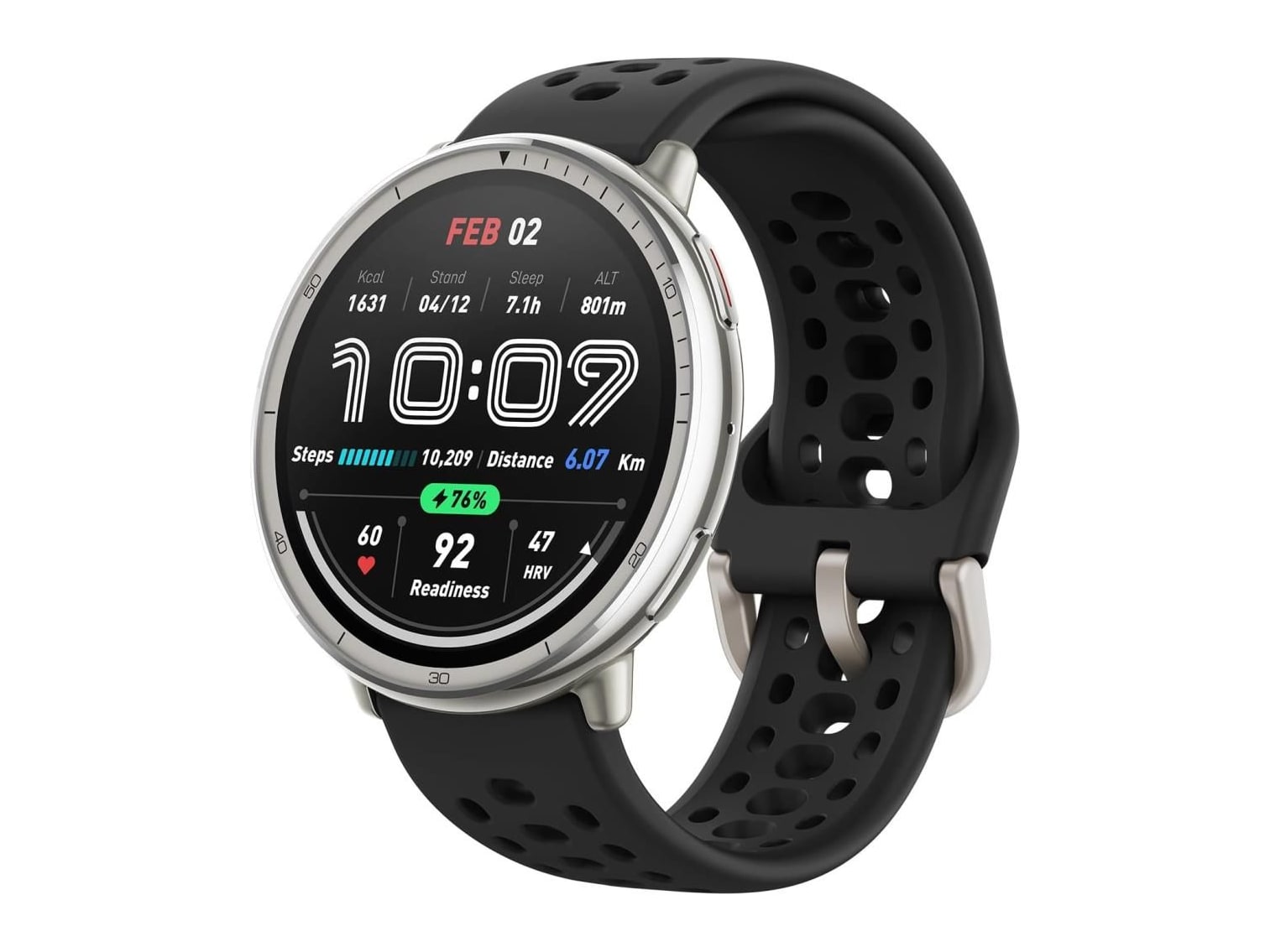 Amazfit - Active 2 Black Round Smart Watches - Black