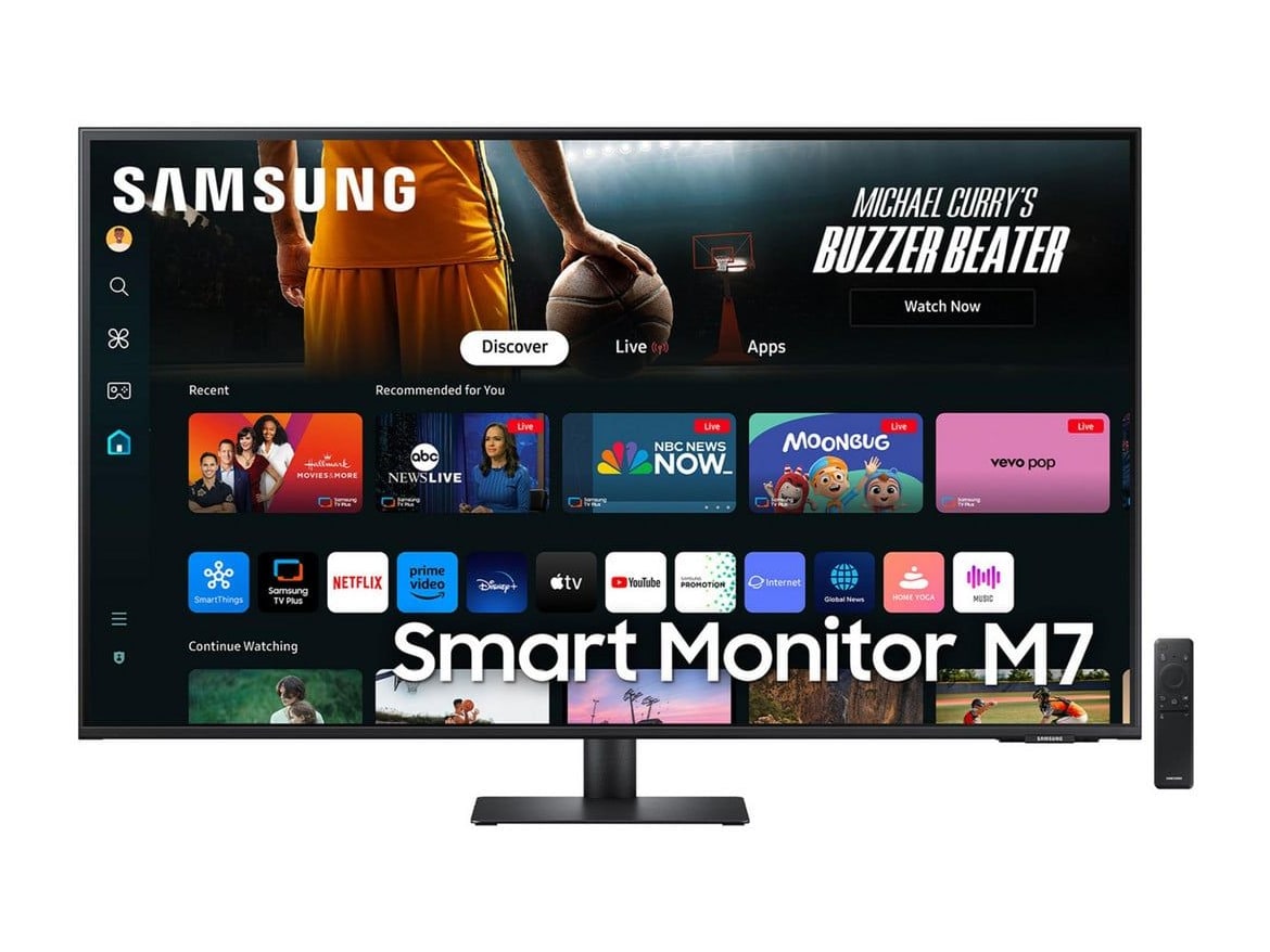 Samsung - 43" Smart Monitor M7 M70D 4K UHD 60Hz 4K/5K Monitors - Black