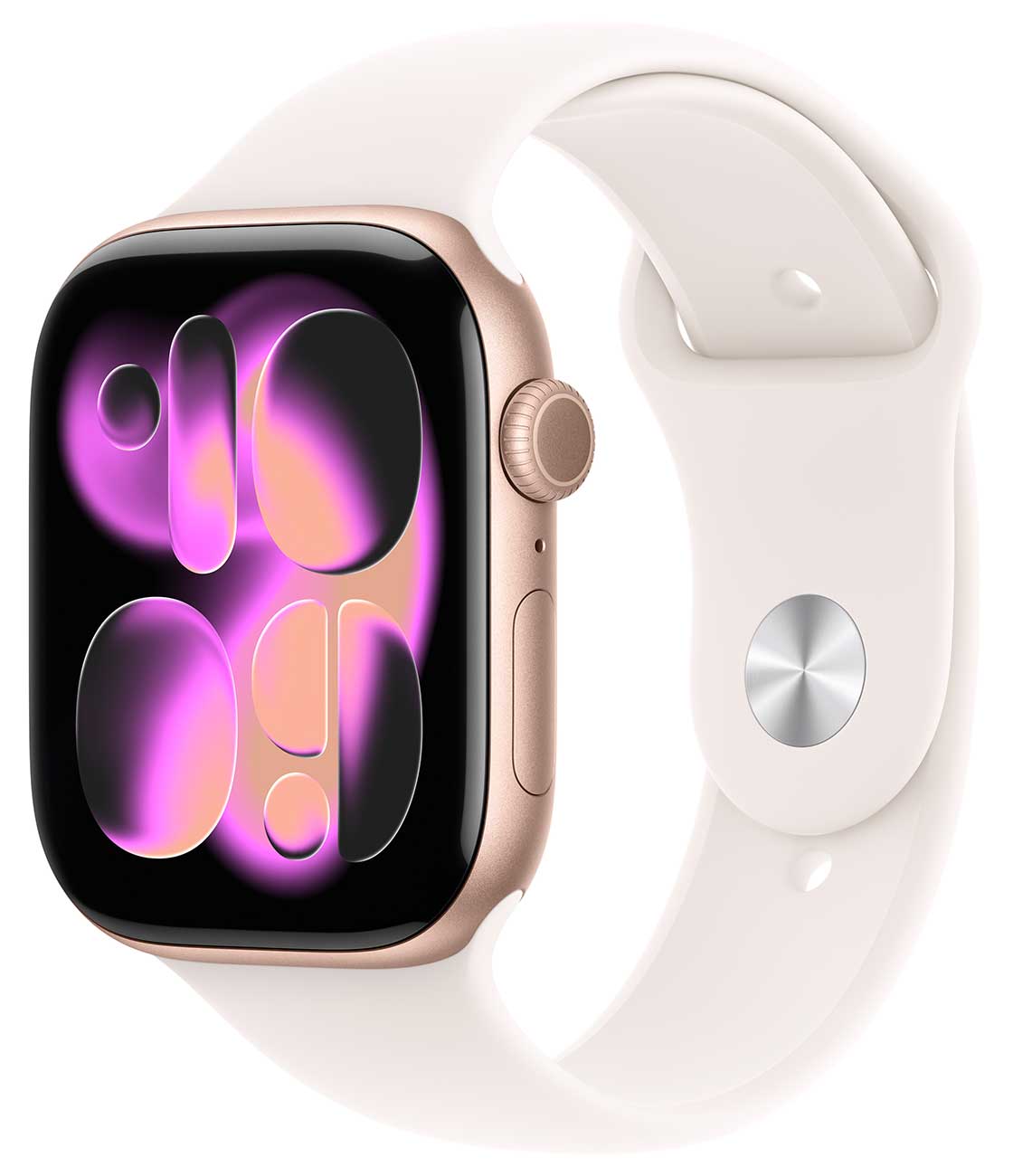 Apple - Apple Watch Series 11 (GPS) 46mm Rose Gold Aluminum Case with Light Blush Sport Band - M/L - Rose Gold