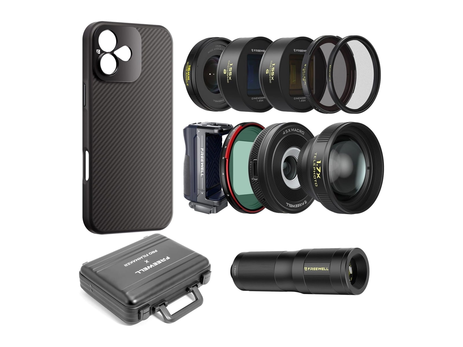 Freewell - iPhone Cinematographer Pro Kit iPhone 16 Plus / 1.55x Anamorphic Camera Accessories