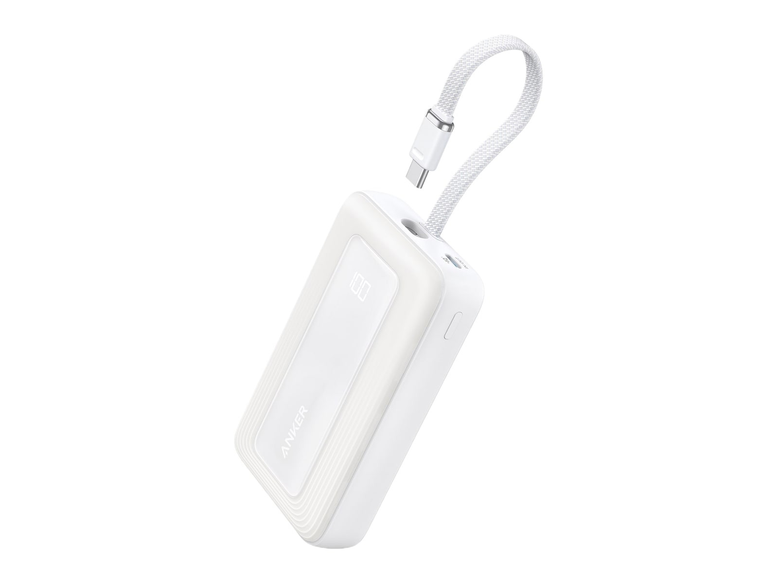 Anker - Zolo Power Bank (10K, 30W, Built-In USB-C Cable) White Power Banks
