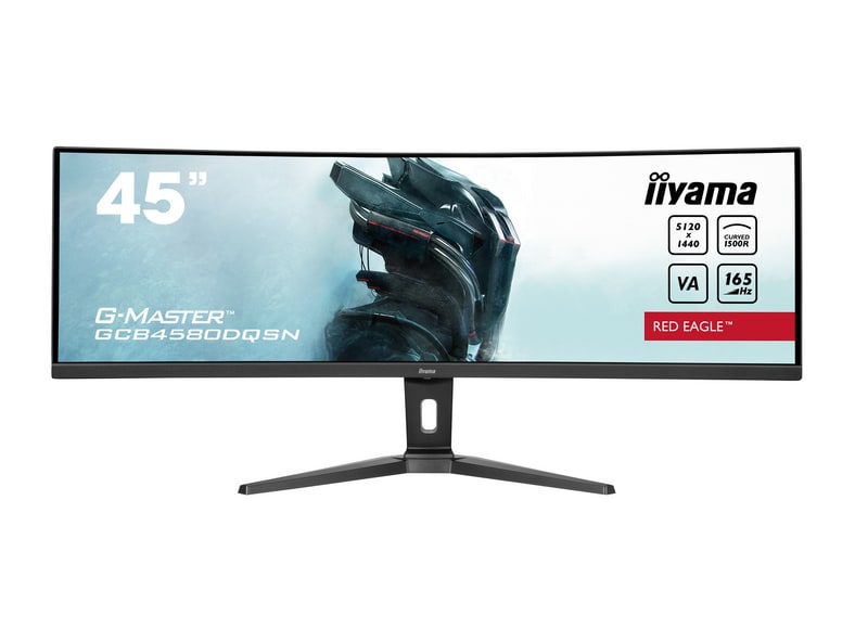 iiyama - 44.5" G-master Red Eagle GCB4580DQSN-B1 Curved DQHD 165Hz Curved Monitors - Black