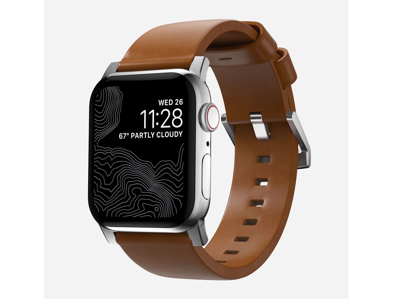 Nomad - Modern Band - 46mm/49mm - Silver Hardware - English Tan