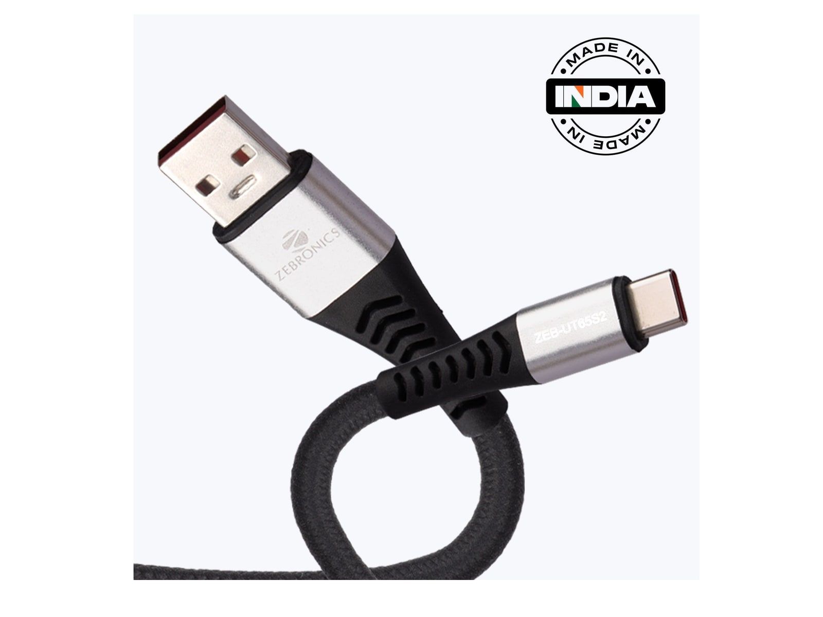 Zebronics - Zeb UT65S2 Braided Black USB-C Cables