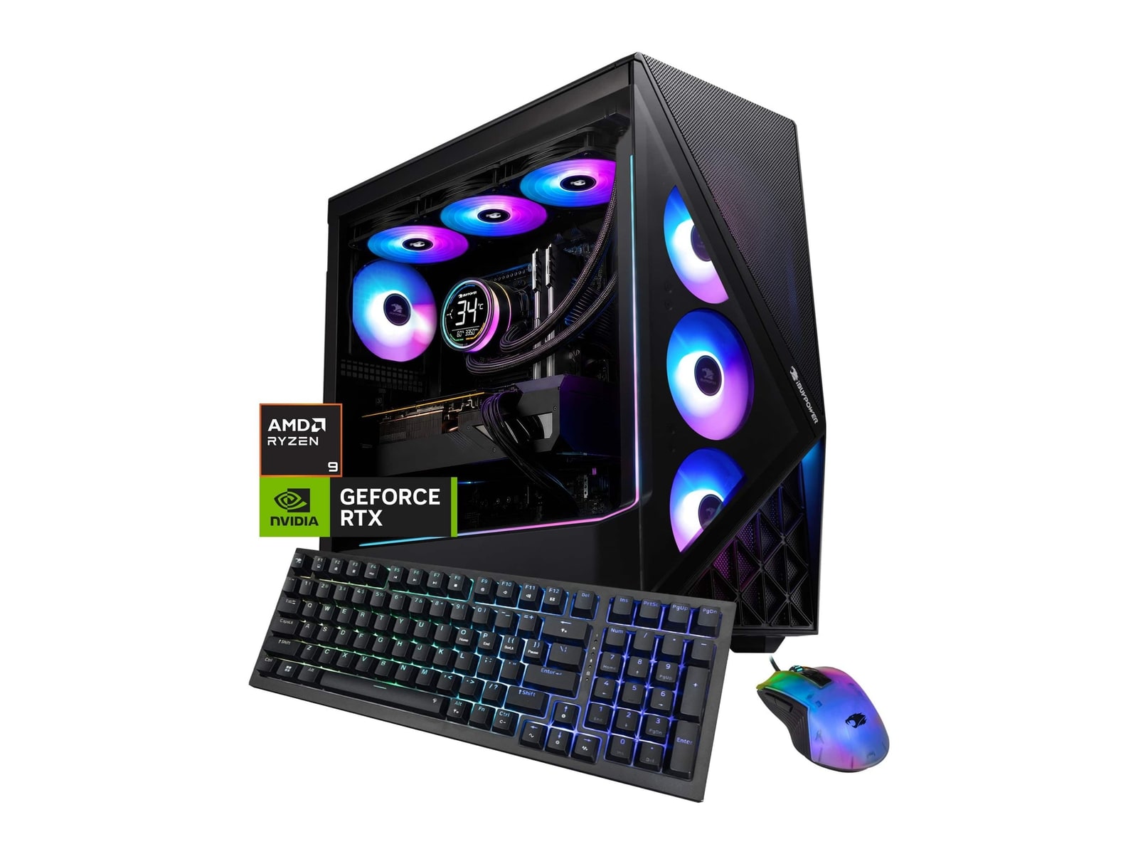 iBUYPOWER - Slate SBA9N5701 - AMD Ryzen 9 9900X3D chip - 32GB Memory - 1TB SSD - Black