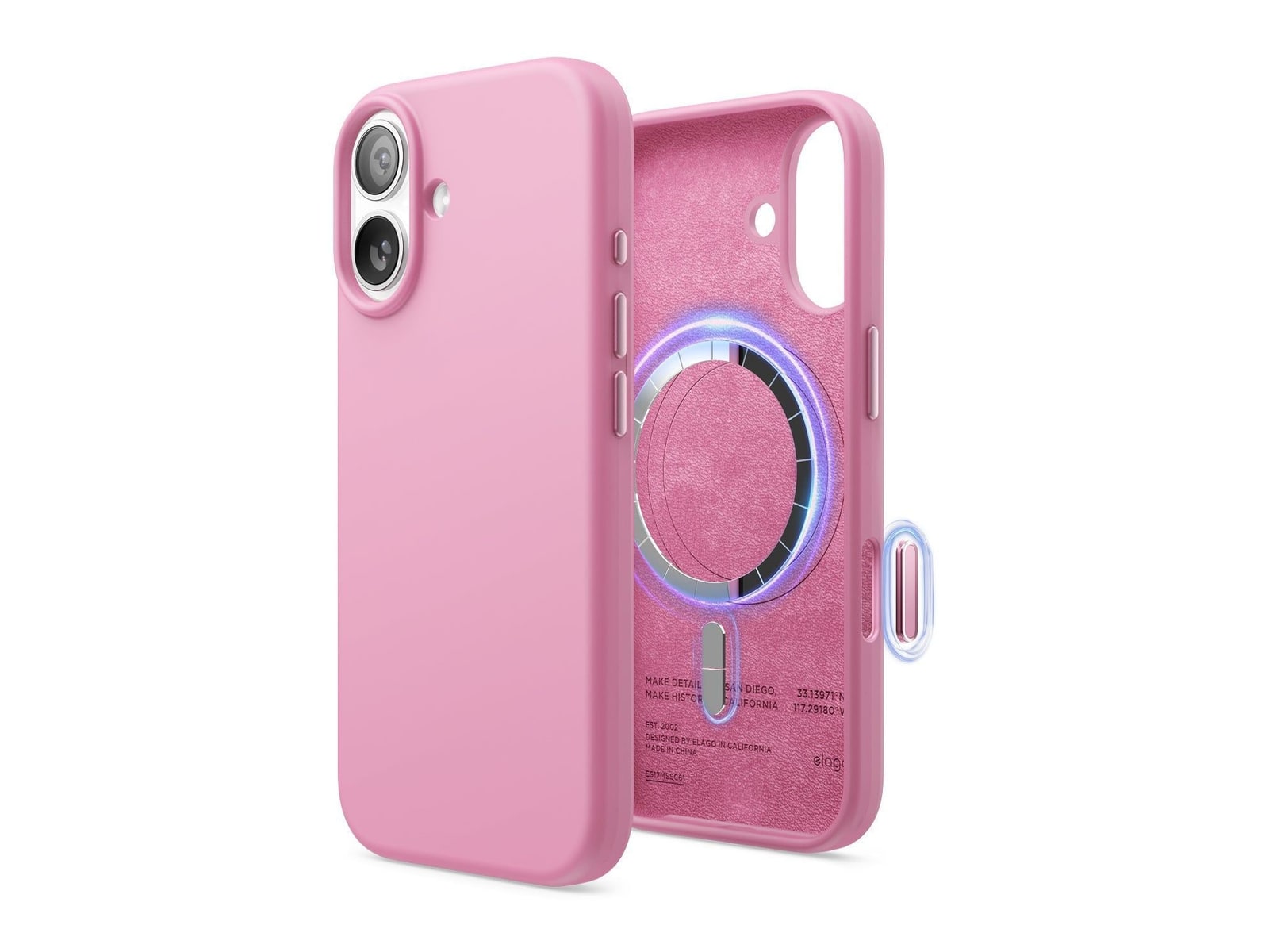 elago - MagSafe Silicone Case - iPhone 17 - Hot Pink