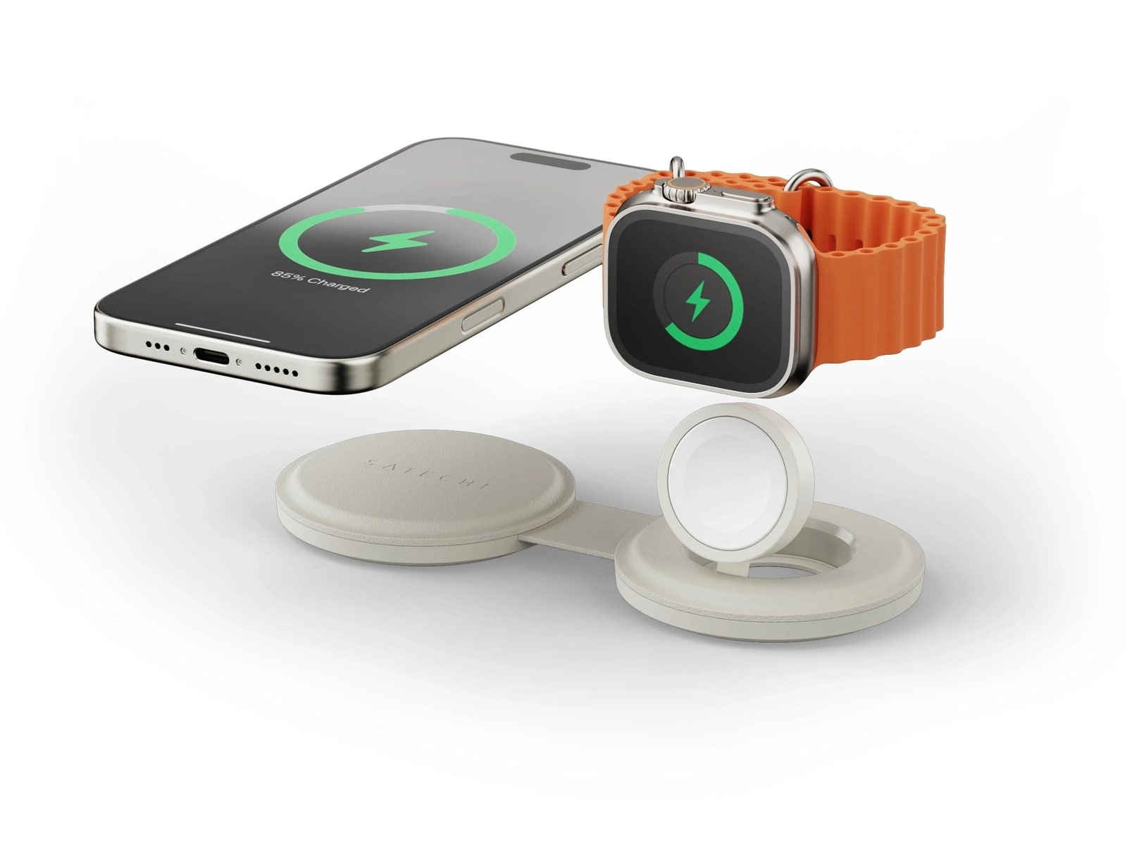 Satechi - OntheGo 2-in-1 Charger Sand Wireless Chargers