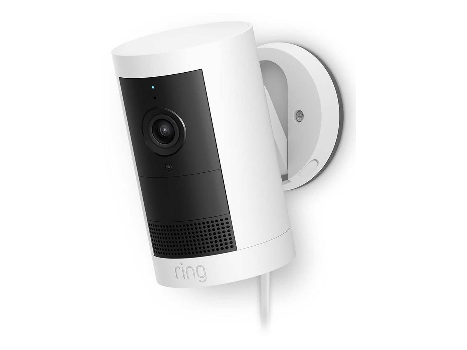 Ring - Outdoor Cam Plus Plug-In with 2K Video and Ring Vision, Low-Light Sight, and Mount-Anywhere Versatility White Security Cameras