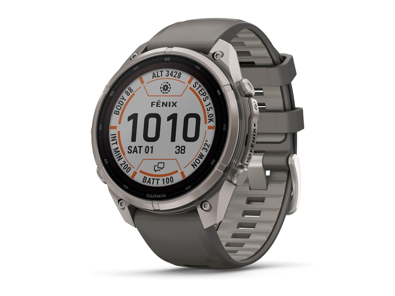 Garmin - fenix 9 Pro 51mm inReach Solar GPS (Titanium, Pebble Gray/Silver Gray) Smart Watches - Gray