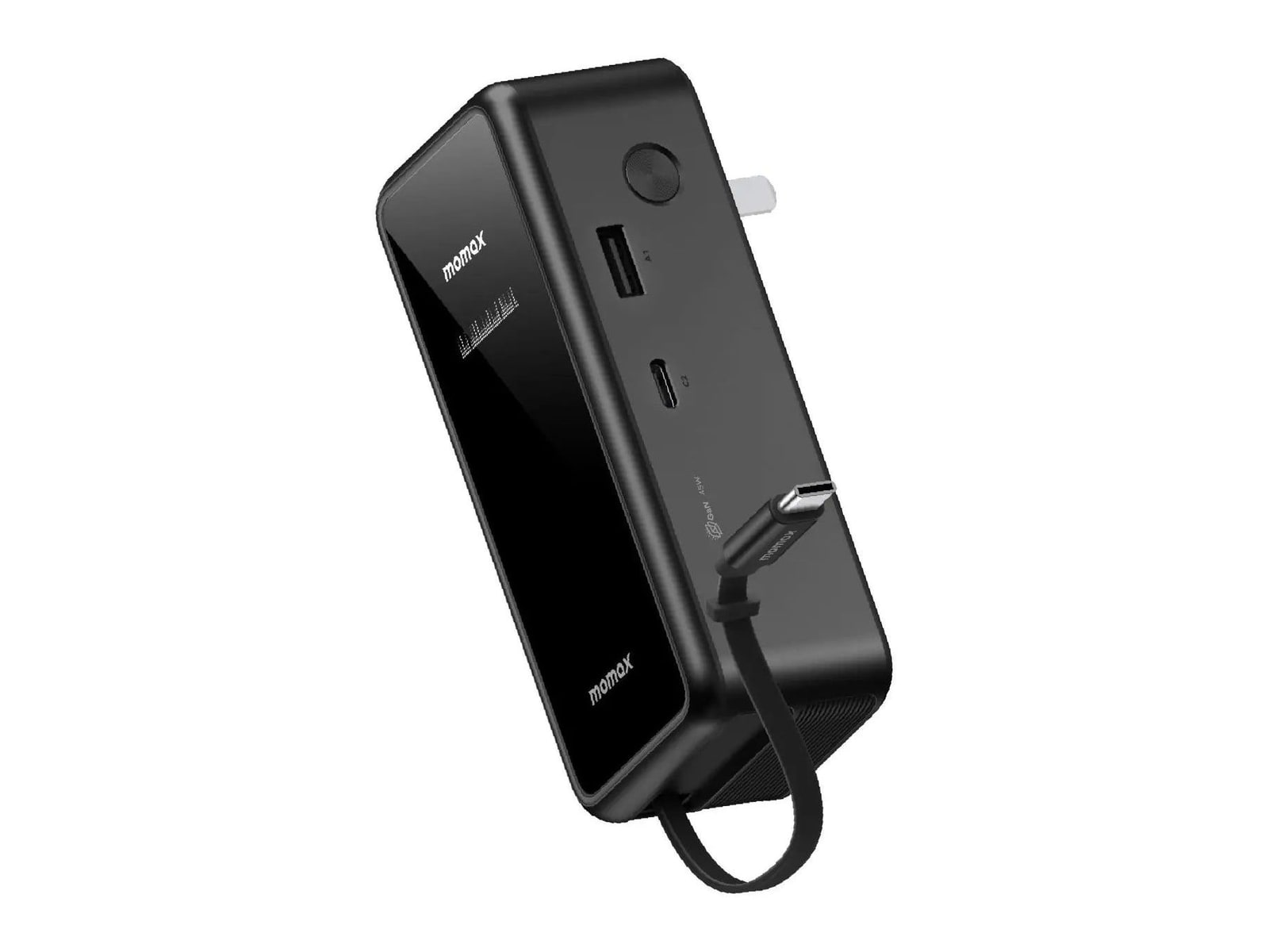 MOMAX - 1-Pac+ 10000mAh 3in1 Hybrid GaN Battery Pack Black Power Banks