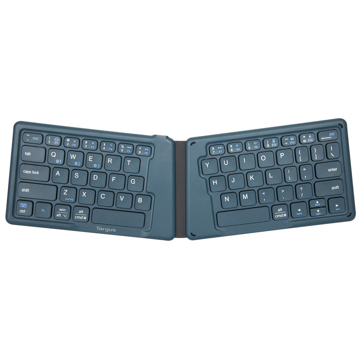 Targus - Ergonomic Foldable Bluetooth Antimicrobial Keyboard Wireless Keyboards - Blue