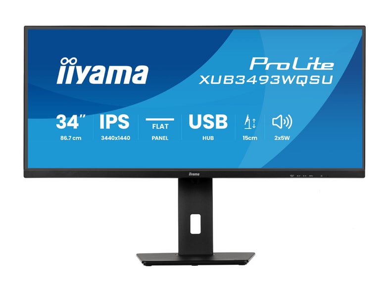iiyama - 34" ProLite XUB3493WQSU-B6 UWQHD 120Hz Ultrawide Monitors - Black