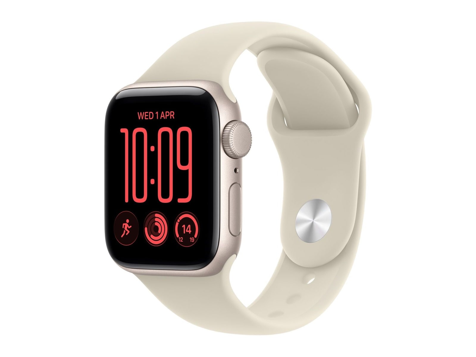 Apple Watch SE 3 GPS 40mm Starlight Aluminum Case with Sand Sport Band - S/M
