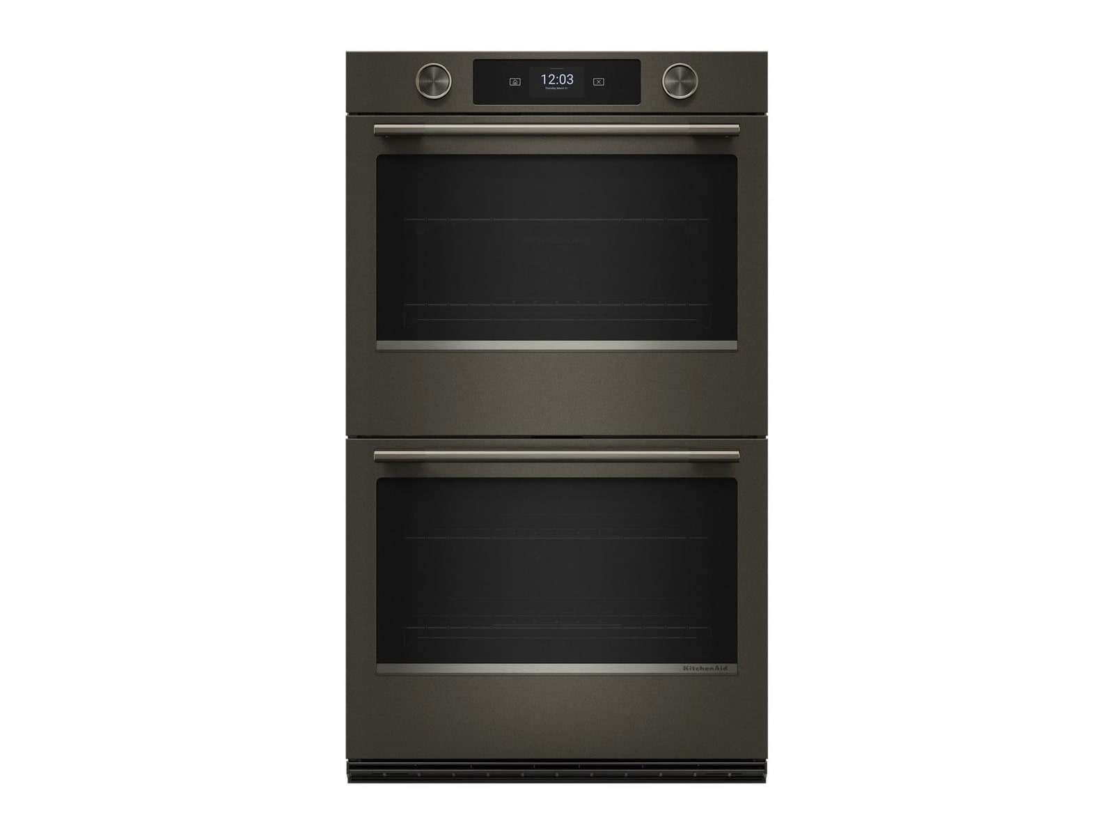 KitchenAid - Smart Double Wall Oven with Assisted Cooking Modes 30-Inch Wide Black Ore Ovens & Ranges
