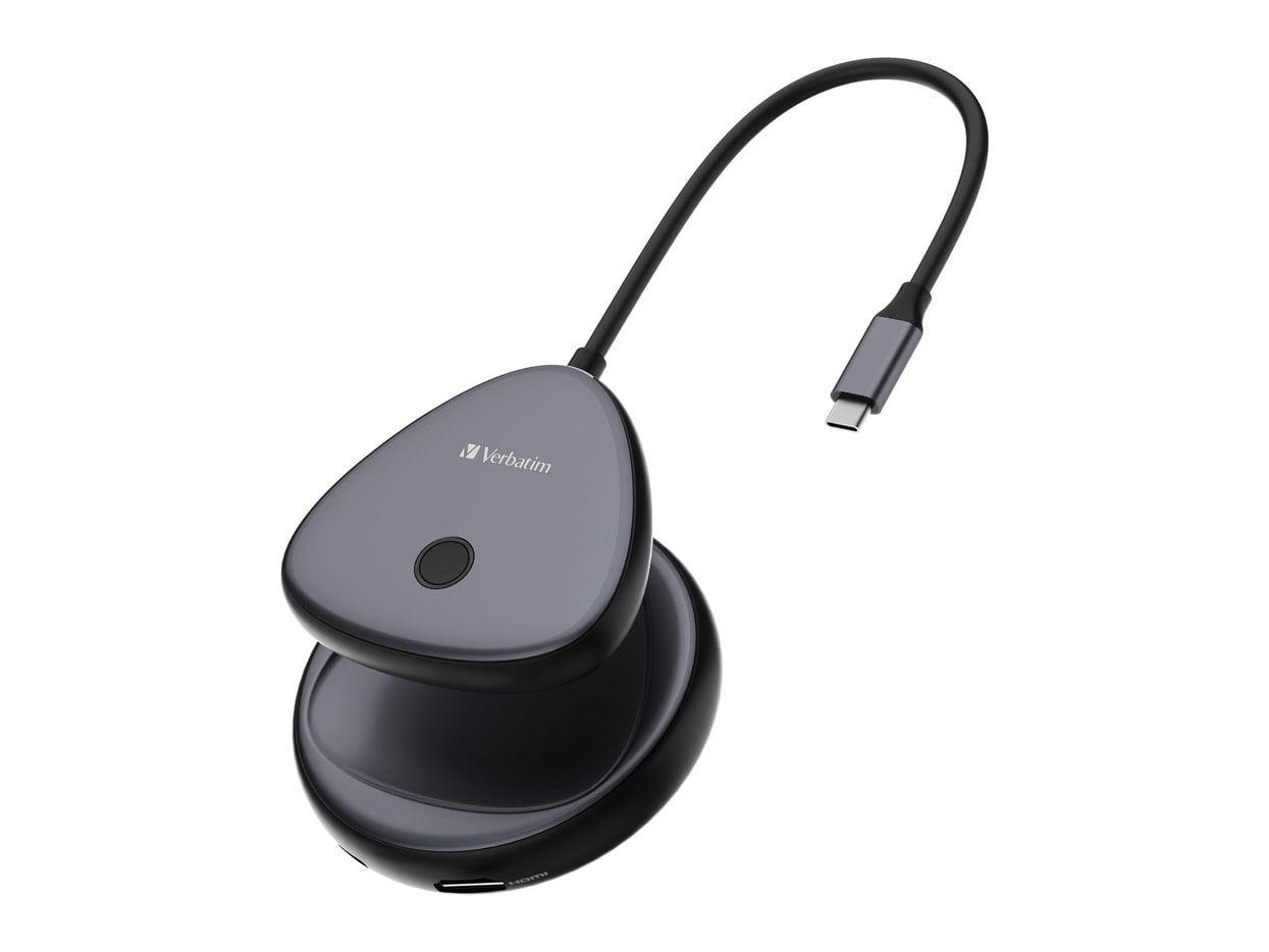 Verbatim - Share My Screen WDA-02 4K Wireless Display Adapter USB Hubs - Black