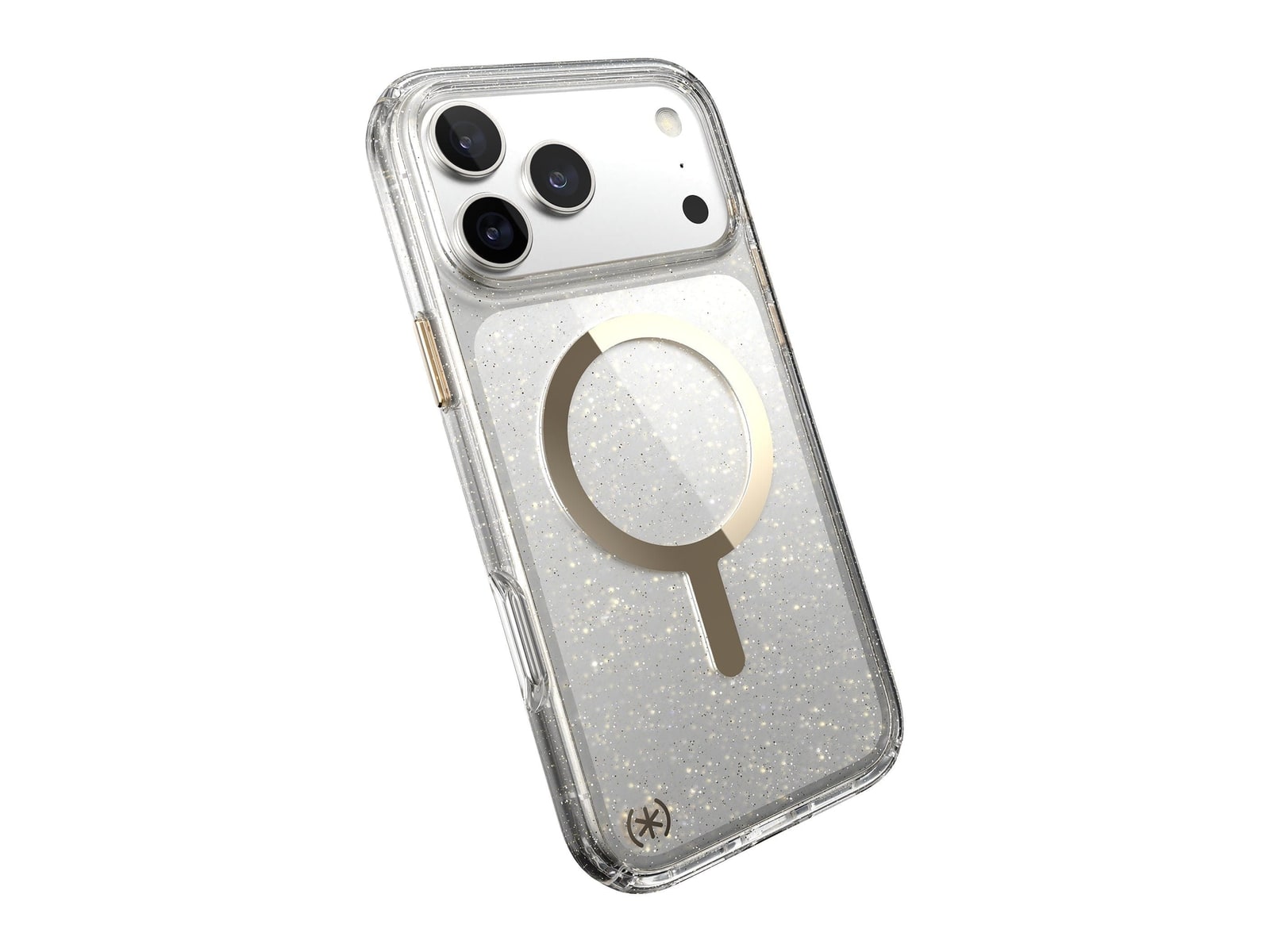 Speck - Presidio Lux Glitter MagSafe - iPhone 17 Pro Max - Clear/Gold Glitter