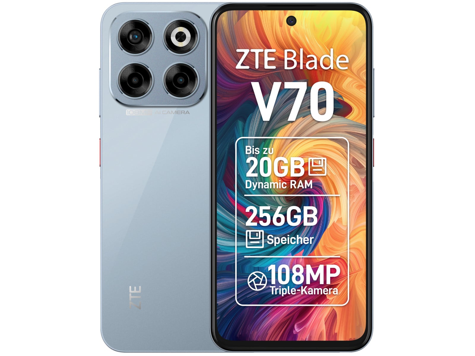 ZTE - Blade V70 4G LTE 256GB - Stardust Gray