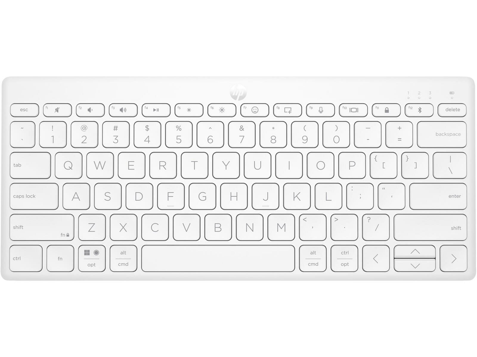 HP - 350 Compact Multi-Device Bluetooth Wireless Keyboards - White