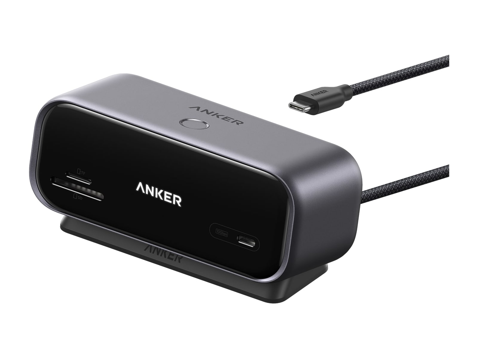 Anker - Desktop USB-C Hub (10-in-1, Dual 4K, Smart Display) USB Hubs - Iron Gray