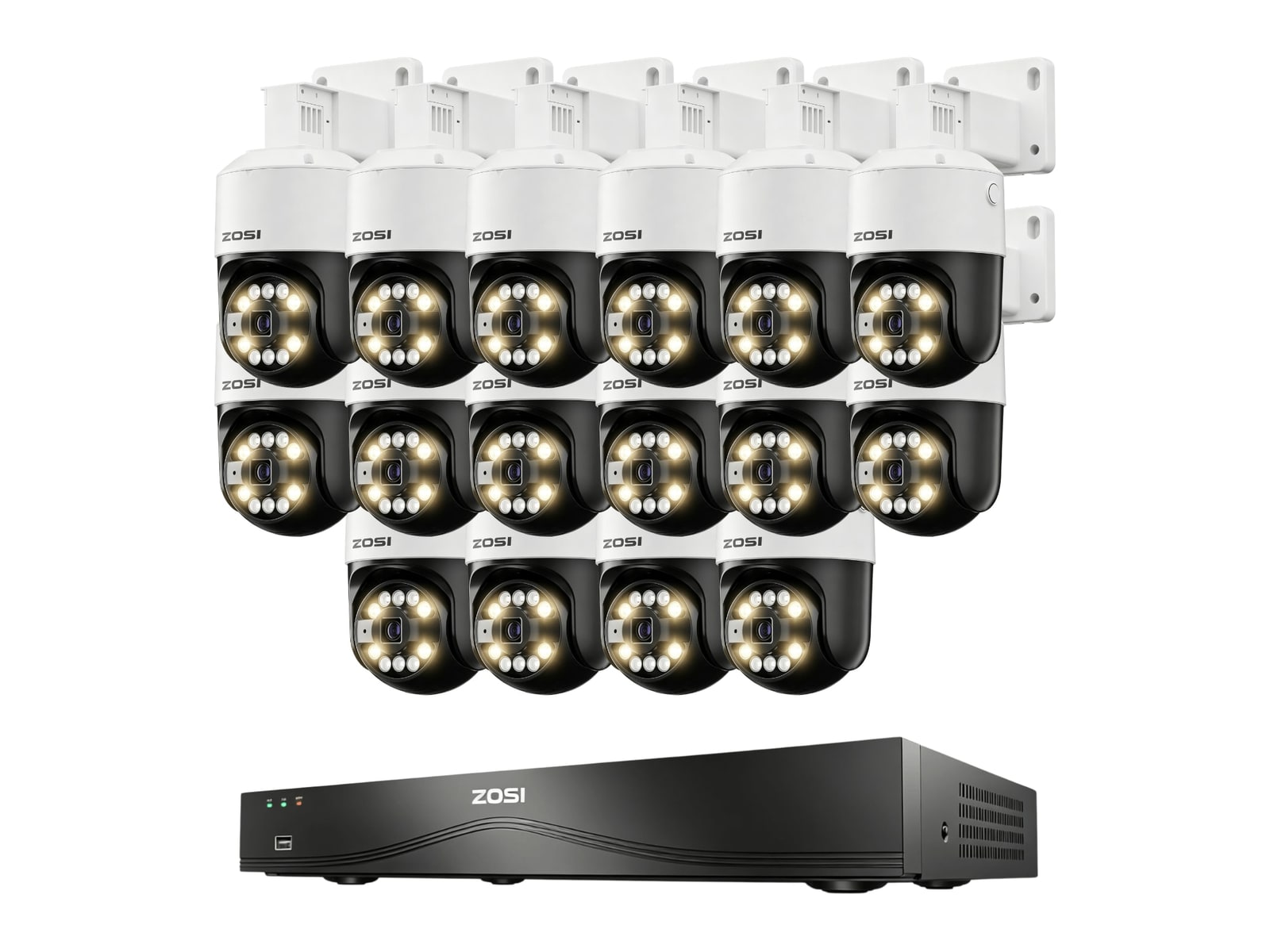 ZOSI - C296B 4K 16 Channel Pan-Tilt PoE - 4TB Drive / 16-Camera Security Cameras