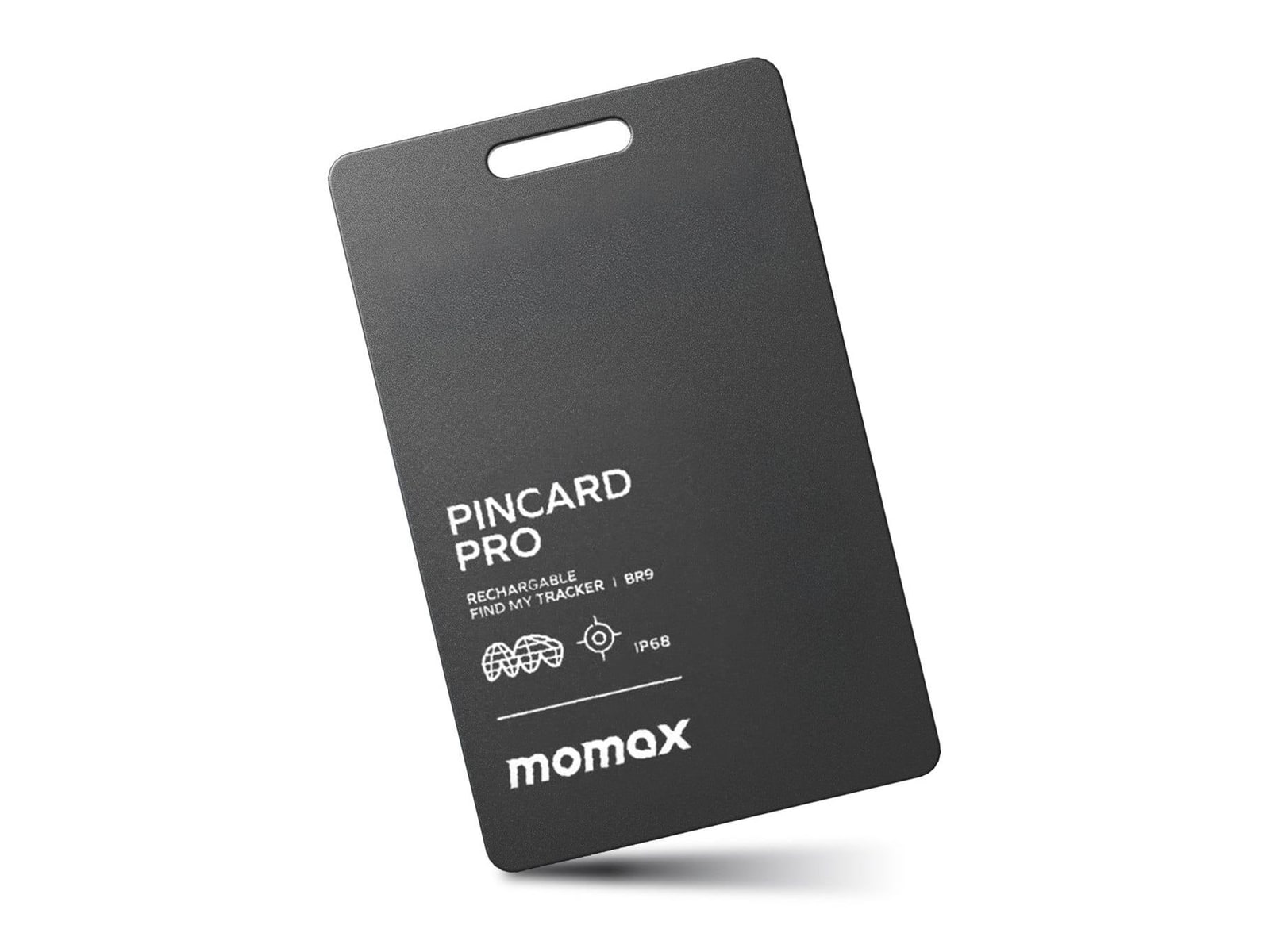 MOMAX - PinCard Pro Rechargeable Find My Locator Bluetooth Trackers - Black