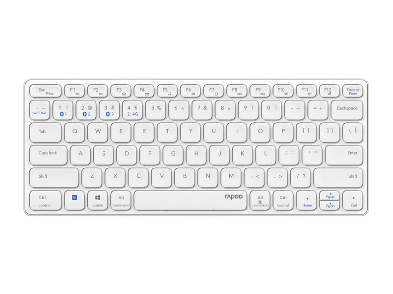 Rapoo - E9600M Multi-mode Wireless Ultra-slim Keyboard Wireless Keyboards - White