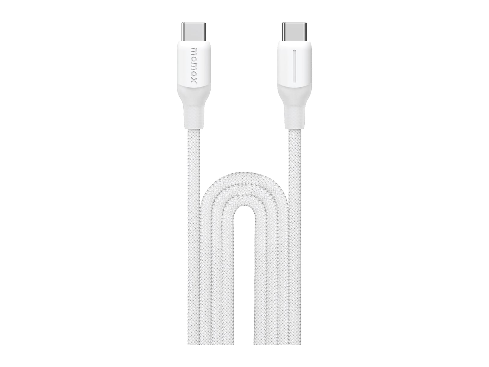 MOMAX - 1-Link Flow USB-C to USB C Braided Cable 100W 2m White USB-C Cables