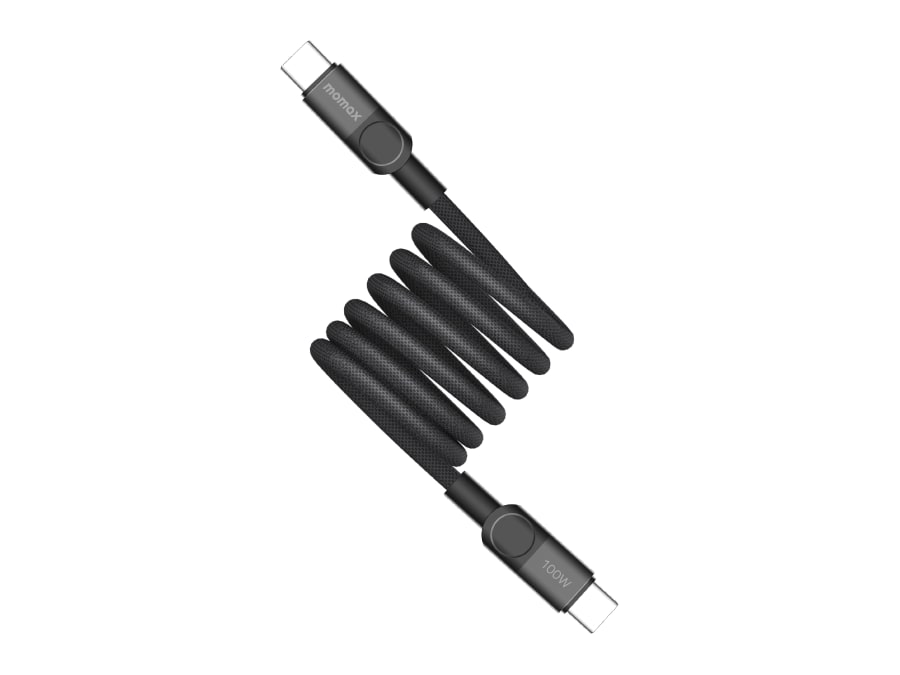 MOMAX - Mag.Link Magnetic USB-C to USB-C Cable 100W 1m Black USB-C Cables