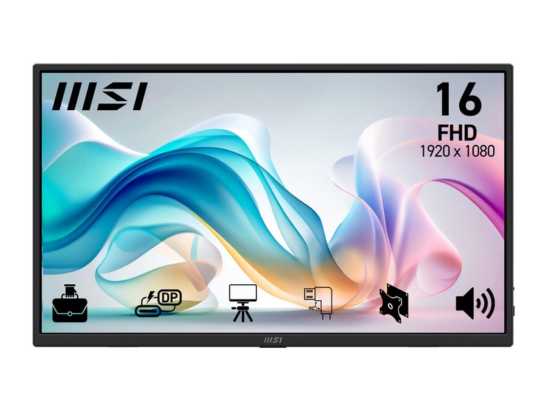 MSI - 15.6" PRO MP165DE E6 Full HD Portable Monitors - Black