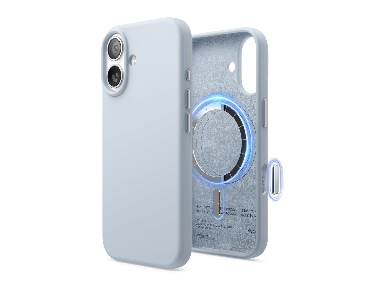 elago - MagSafe Silicone Case - iPhone 17 - Light Blue